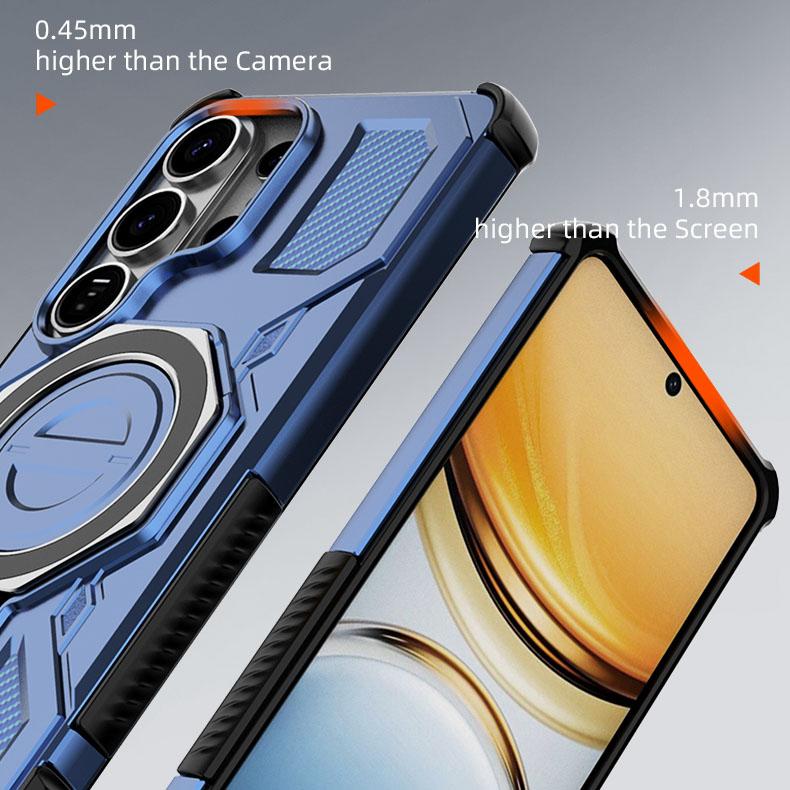 Magnetic Stand Armor Case For Samsung Galaxy S26 Ultra S25 FE Edge Plus S24 Ultra A55 A16 A26 A56 A17 A37 A57 5G Hybrid 3in1 Shockproof Phone Cover
