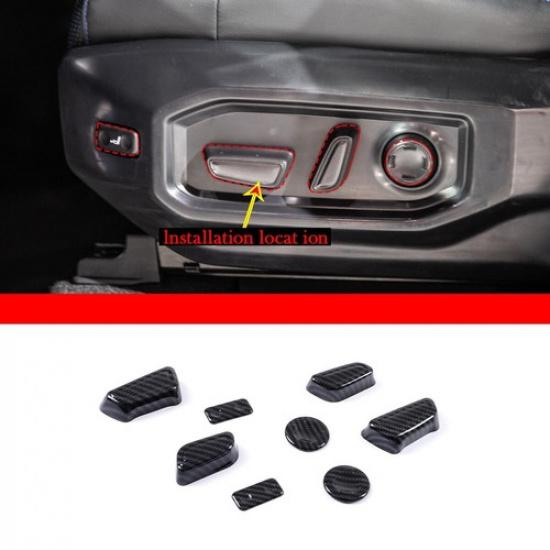 Carbon Fiber Color Front Seat Adjusment Button Cover Cap For Toyota Tundra