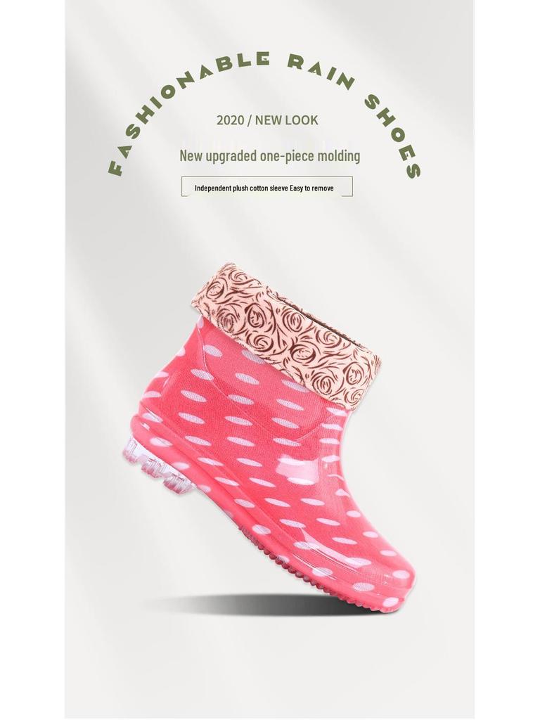 Crystal Warmth Damen Rutschfeste Wasserdichte Gummistiefel - Modisch, Verschleißfest, Samtgefüttert für Alle Jahreszeiten
