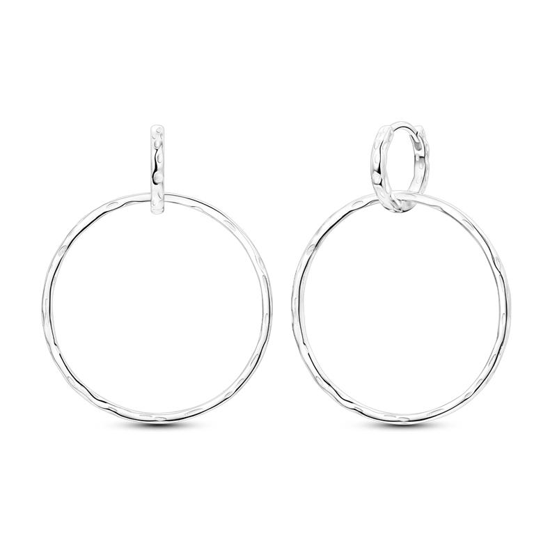 Original 925 Silver Hoop Earring Zirconia Irregularity Stud Earring For Women Engagement Birthday Jewelry Gift