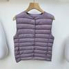White duck down Pinghu light down jacket, vest liner, round neck V-neck variable thermal vest, vest, free storage bag.