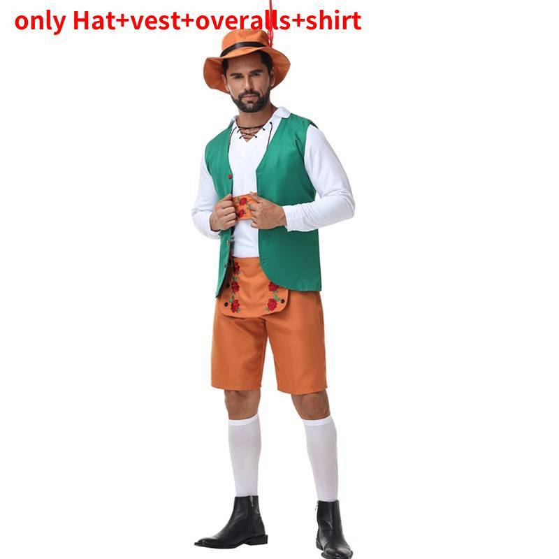 Adult Bavarian Lederhosen Costume With Polyester Material For Oktoberfest Celebrations Male,M