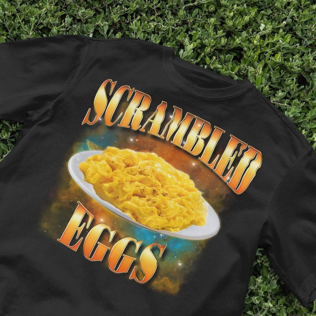 Scrambled eggs t-shirt, retro food tee, funny breakfast shirt, vintage aesthetic top, 90s space graphic tee, cosmic humor shirt, streetwear