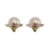 New Arrival Stud Earrings Fashion Animal Metal Women Trendy Bees Pearl Double-sided Two-wear Earrings Light Luxury Jewelry