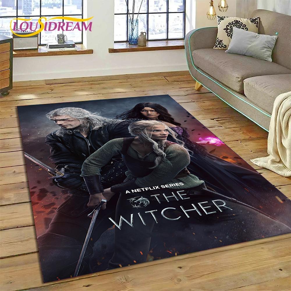Tappeto The W-Witcher 3 Game Wild Hunt per Soggiorno Camera da Letto Decorazione Casa, Tappetino Antiscivolo Decorazione per Divano Zerbino