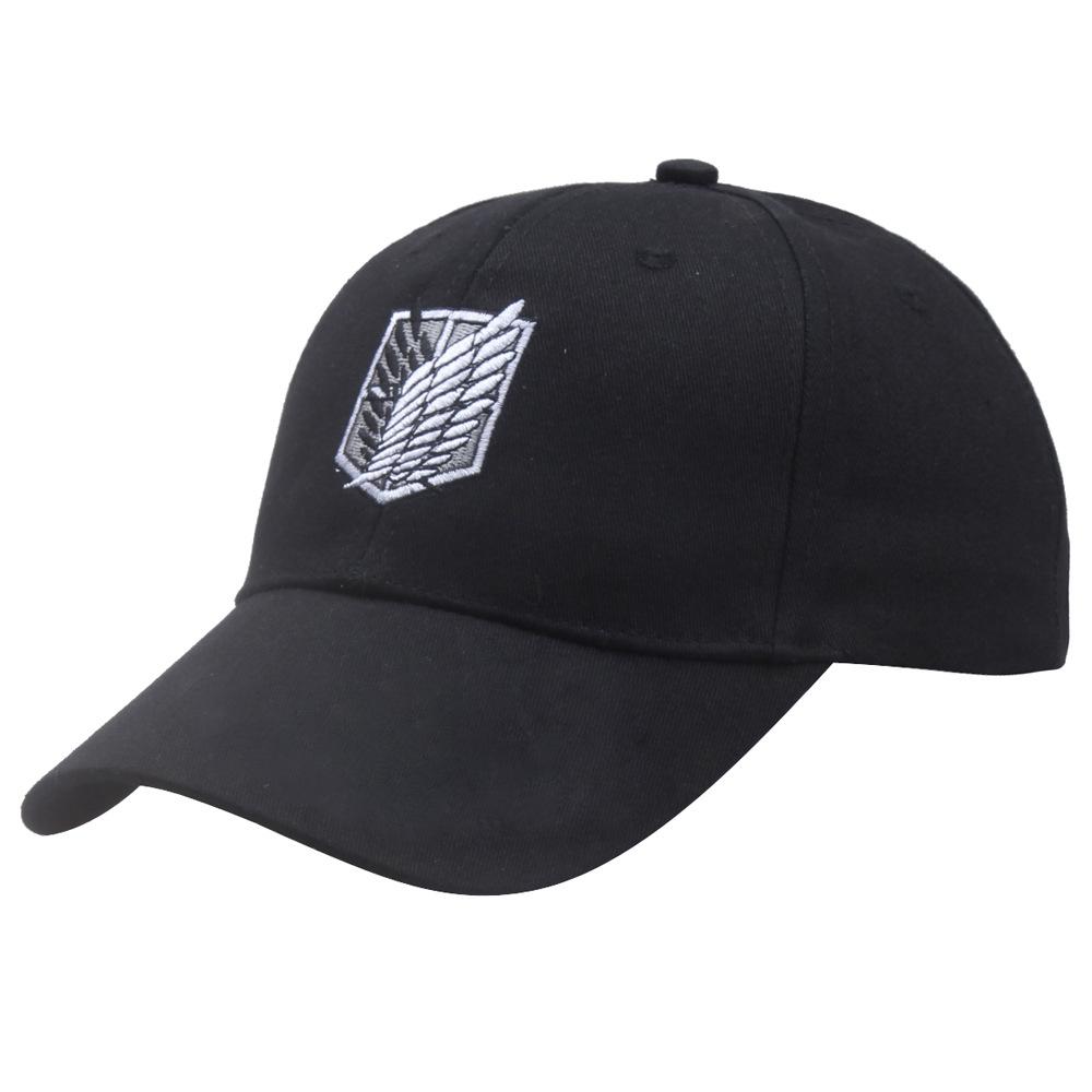 

Attack Titan On Pattern Embroidered Cap Uv Protection Women Outdoor Activities Black A