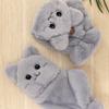 Winter Cute Cat Flip Gloves Plush Thickened Middle School Student Half Finger Fluffy Dew Finger Warm Plush Protection