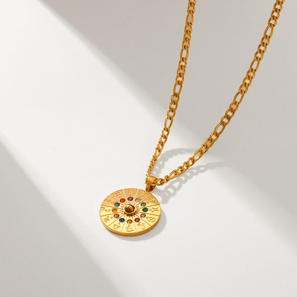 Zodiac Sign Pendant Necklace With Crystal Accents Stylish Layering Chain For Women Minimalist Jewelry Gift