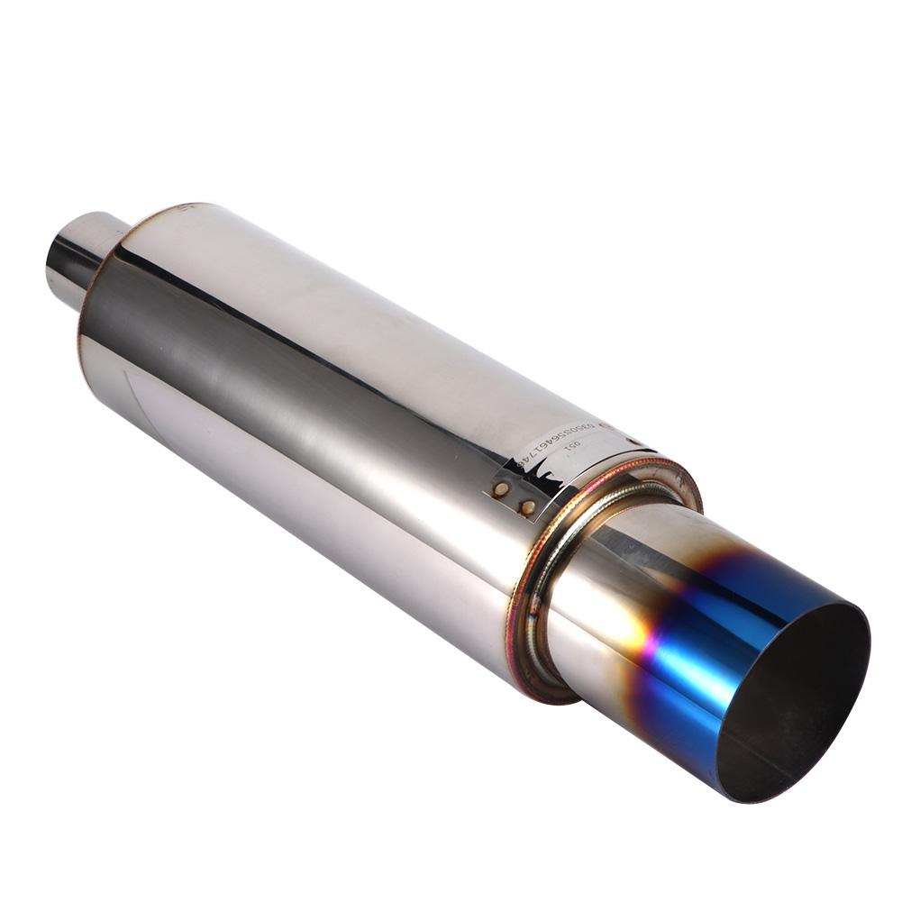 

51mm 2in Car Straight Exhaust Tip Pipe Tail Inlet Outlet Tube Universal Modified Part51 114
