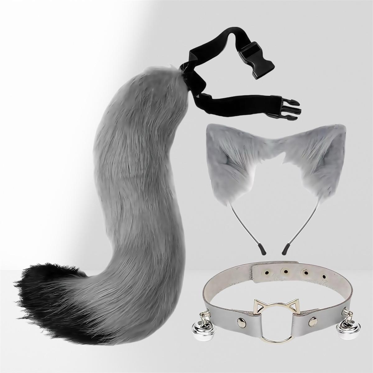 

Комплект для косплея ручной работы: Набор лисьих и кошачьих ушей и хвоста с ободком