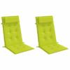 VidaXL Coussins de chaise à dossier haut lot de 2 vert vif, coussin, coussin de chaise, coussin de siège, coussin de canapé, 361907