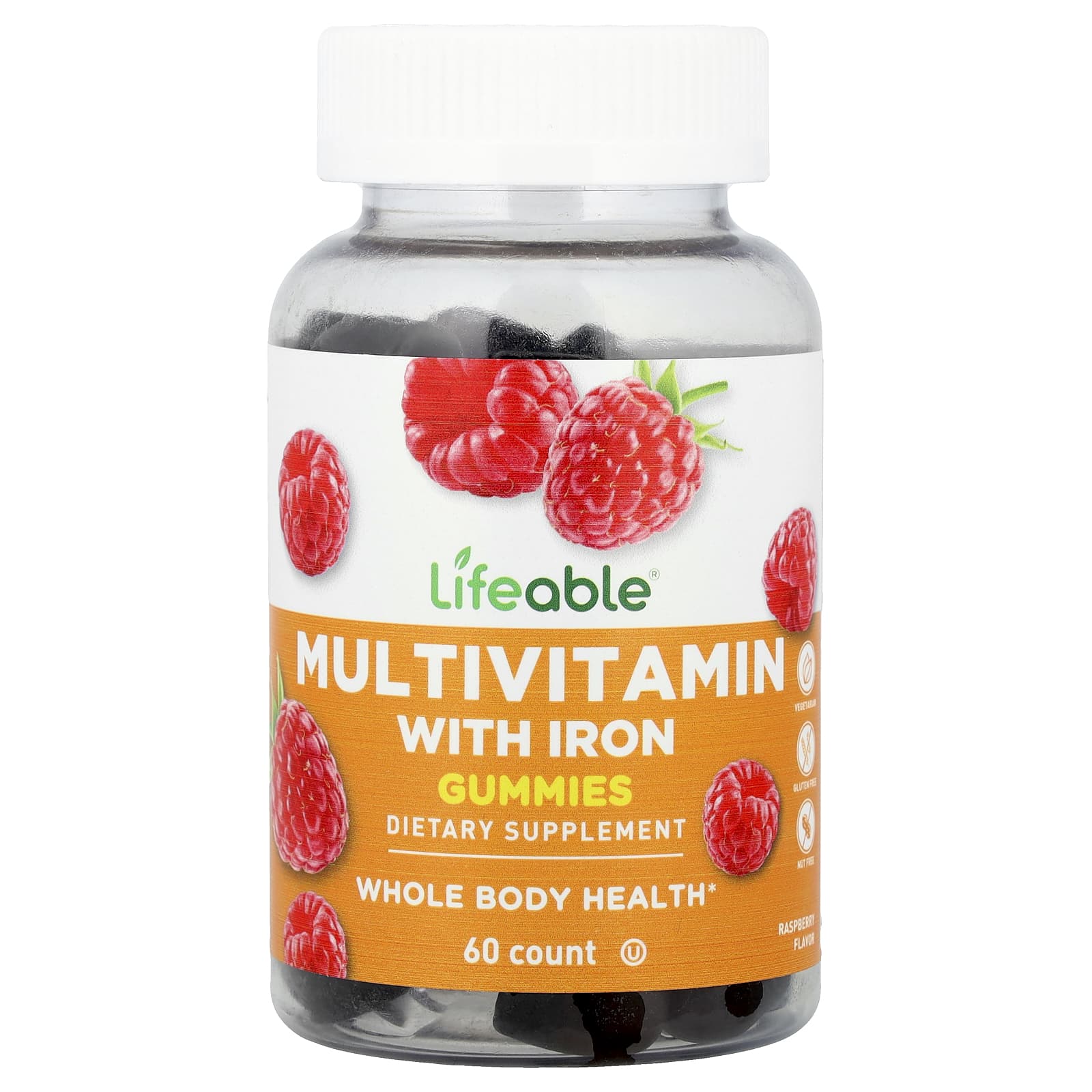 

Iron Gummies, Multivitamins with Raspberry, 60 Gummies