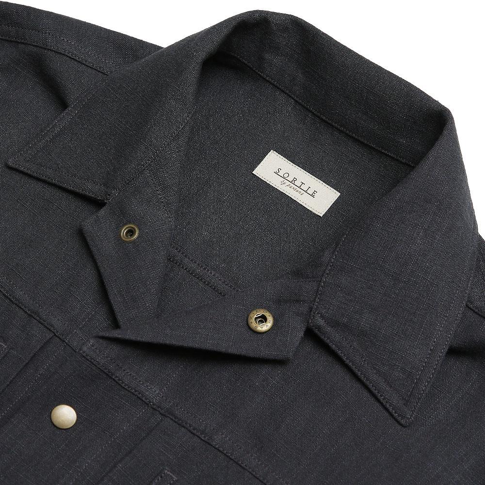 Sortie Type-2 Linen Trucker Jacket (Charcoal)
