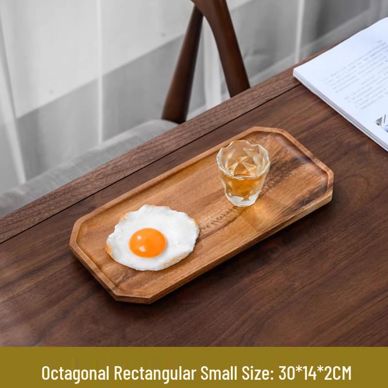 Tavă versatilă din lemn de nuc japonez – Ideală pentru servirea ceaiului, fructelor sau pizzei în hoteluri