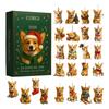 24pcs Christmas Tree Decorations 2D Doggy Pendant Acrylic Puppy Themed Decorative Ornament 24 Days Christmas Countdown Calendar