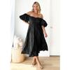 Bubble Sleeve Waist Cinching Temperament Dress for Women