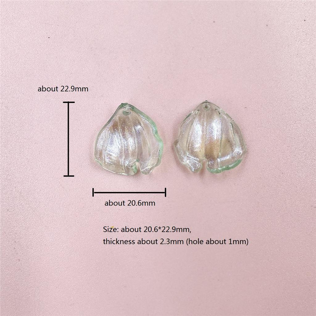 Creative Accessories Material Earrings Creative Jewelry Shiny DIY Making Pendant 20.6*22.9mm Keychain Acrylic Beads 20Pcs Large Petal