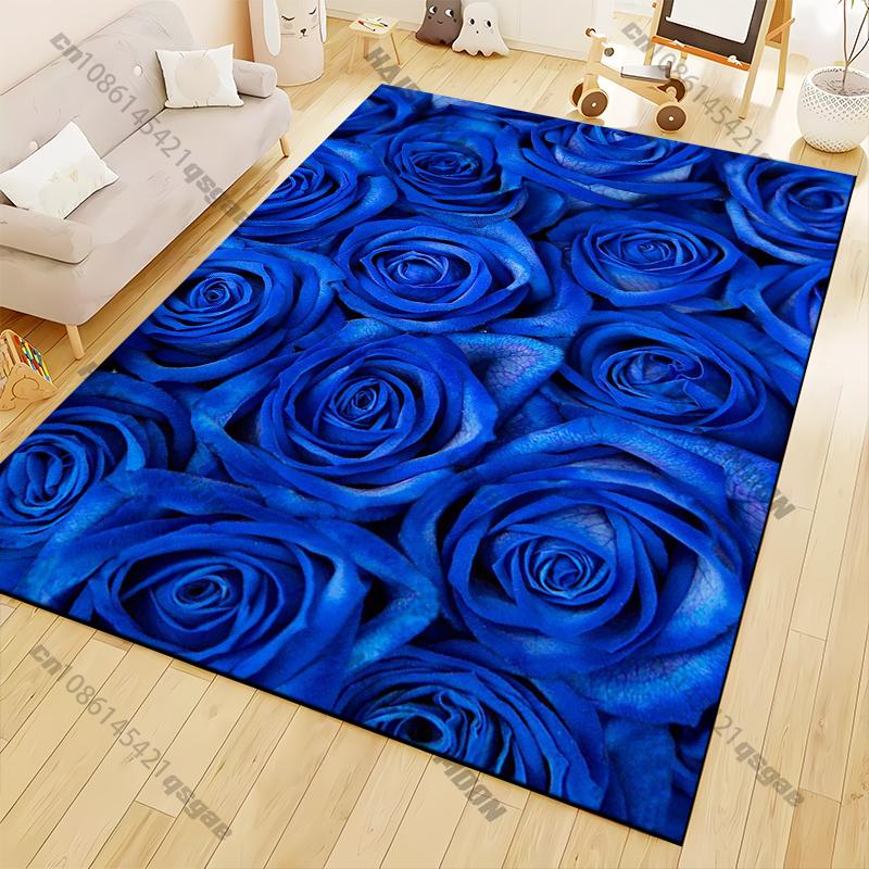 Blue Love Rose Carpets Living Room Tea Table Mats Bedroom Rug Washable Floor Mats Household Mat Dinosaur Carpet Rug