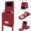 Kožené pouzdro na peněženku Crossbody Lanyard pro Samsung Galaxy Z Flip 4 Flip3 5G Funda Luxury Folio Kabelka Držák na kartu Kryt telefonu