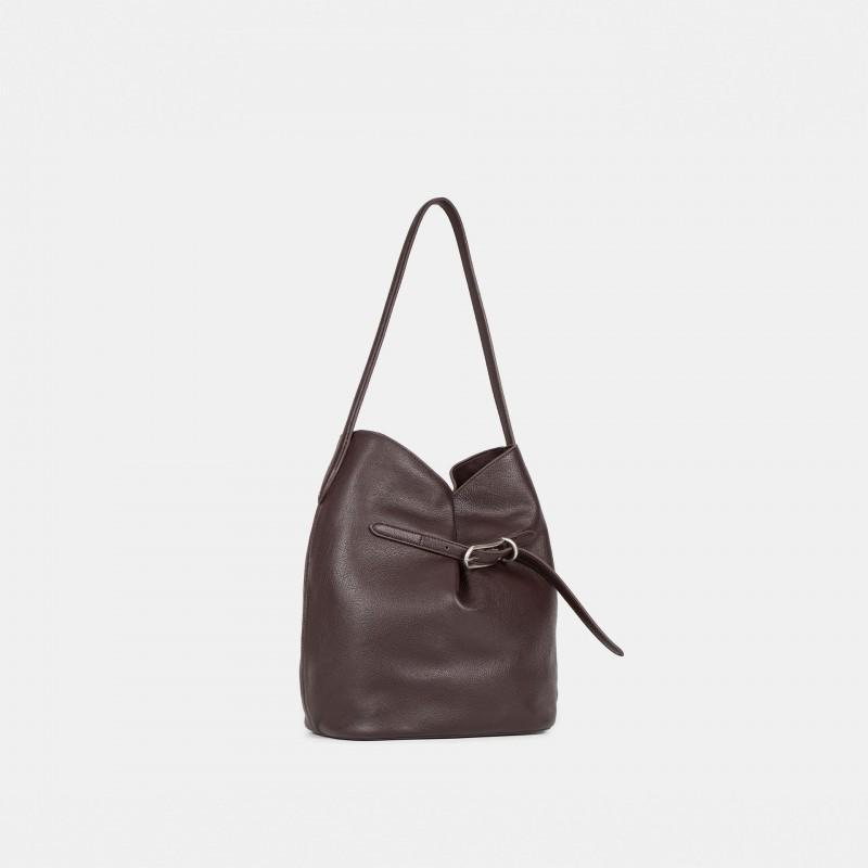 "Lock Lock" Bucket Bag Super Large Top Layer Cowhide Single Shoulder Underarm