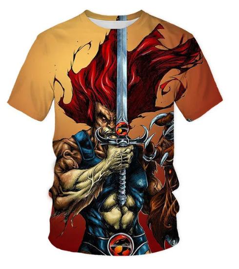 Thundercats anime 3D printed T-shirt for men and women, oversized streetwear in Harajuku