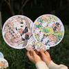 Cartoon Pattern Reflector Folding Fan Portable Lightweight Foldable Fan Fish Orange Panda Pattern Hand Fan
