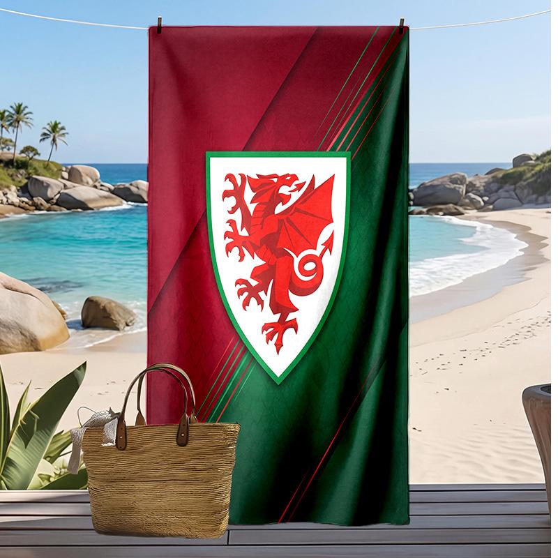 Wales Rugby Print Beach Towel Soft Portable Quick?dry Towel For Pool Summer Vacation Outdoor Sport