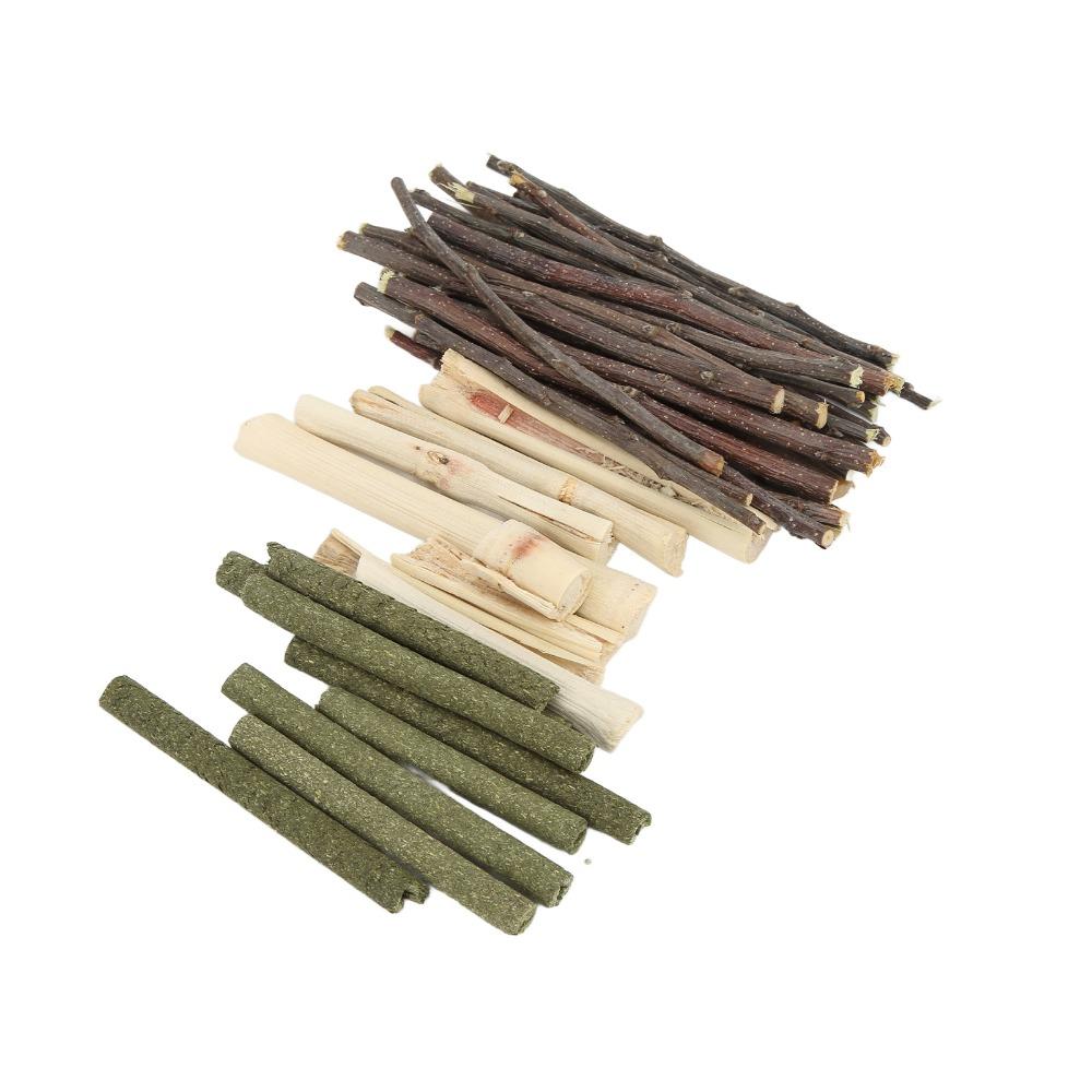 200g Mixed Chew Stick Set Assorted Wood Gnawing Sticks Kit Assorted Varieties Mixed Lengths Assorted Molar Sticks Caged Pets