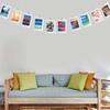 40 Paper Photo Frames 40 Wooden Clips 4 Rope Creative Hanging Photo Display Kits For DIY Wall Decors Birthday Party