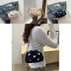 Sac à bandoulière décontracté élégant Été 2024 Tendance Sac seau en toile bleue pour les trajets