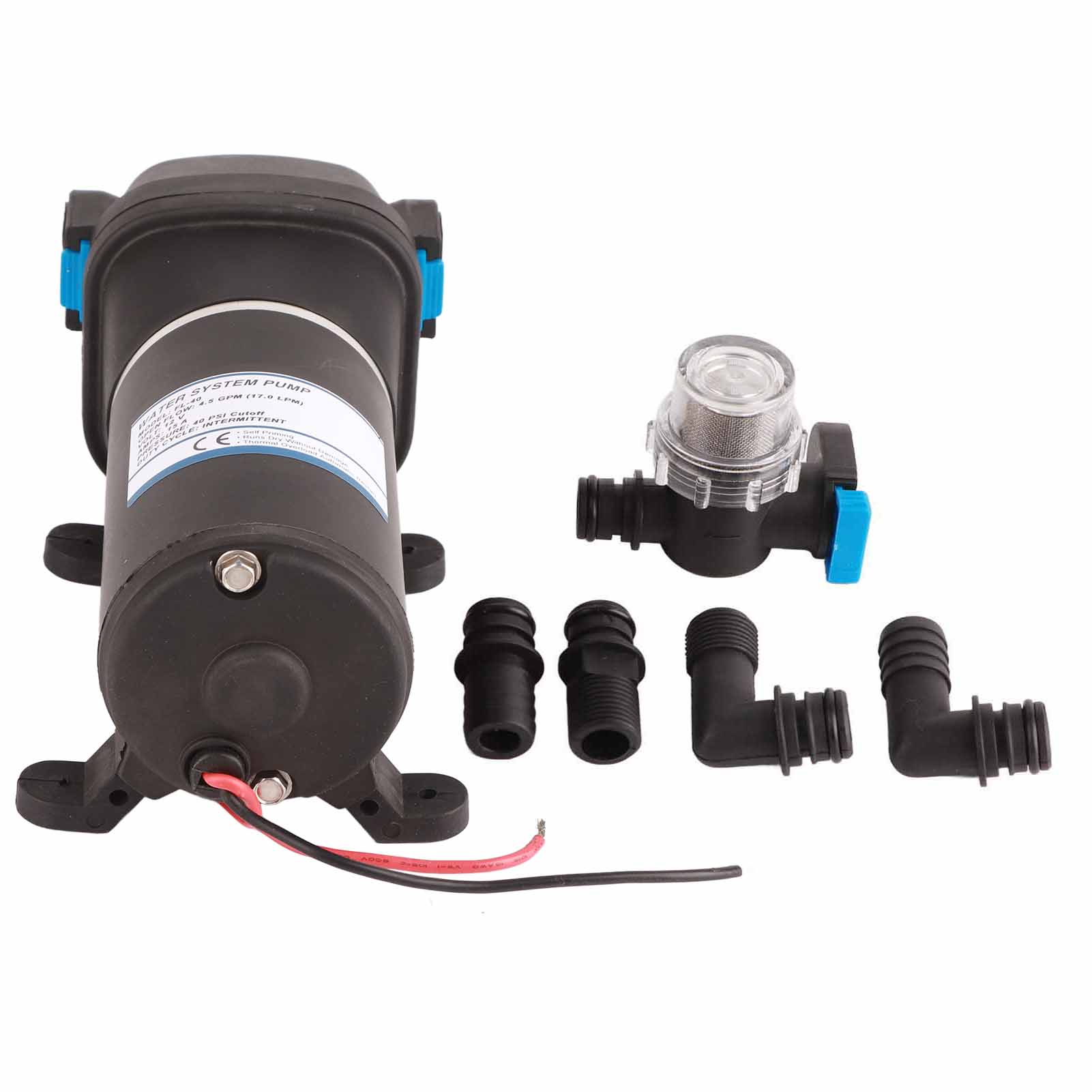 

12V Diaphragm Self Priming Water Pump with Automatic Pressure Switch чорний