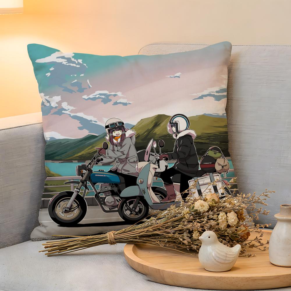 Cushion Cover  Linen  SkinFriendly Soft Decorative Case For Sofa Home Decor Anime Cute LLaidBack Camp Pillow cover