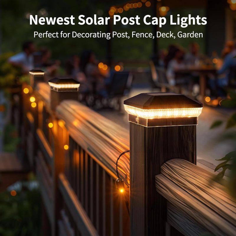 6 Pack 4x4 Solar Post Lights Outdoor, 40 LEDs 30 Lumens Fence Post Solar Lights Outdoor with 3 Modes