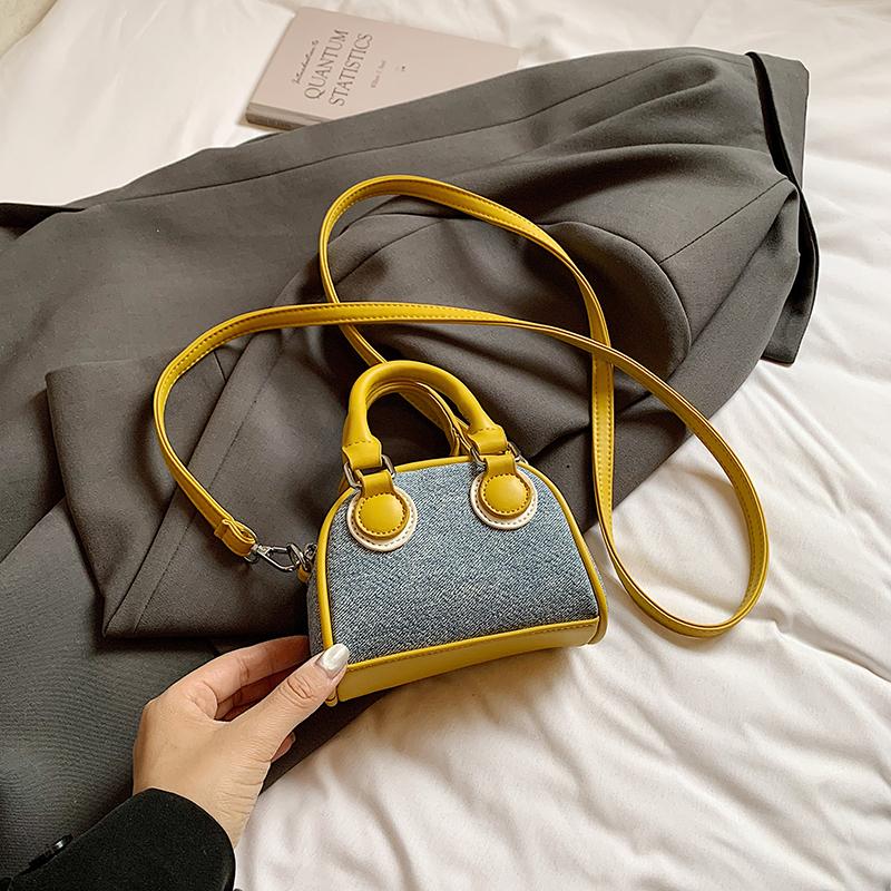 Contrast Color Leather Crossbody Bag 2026 New Mini Purse Cute Trend Lady Lipstick Bag Versatile Shoulder Phone Bag Day Clutches