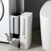 Plastic Garbage Can with Press Type Opening Large Capacity Trash Can Waste Bin Toilet Brush for Daily Disposal Need