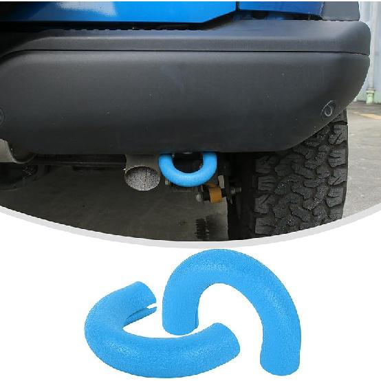 Lkip Tow Hook D Ring Covers Fit For -2024 2025 Ford Bronco Accessories, Rear Bumper Tow Hook Rubber Sleeve Protectors For Bronco Raptor baby голубой