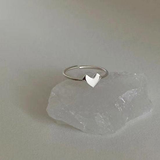 Finger Ring Hollow Out Plating Heart Jewelry Opening Adjustable Ring Valentines Day Gift