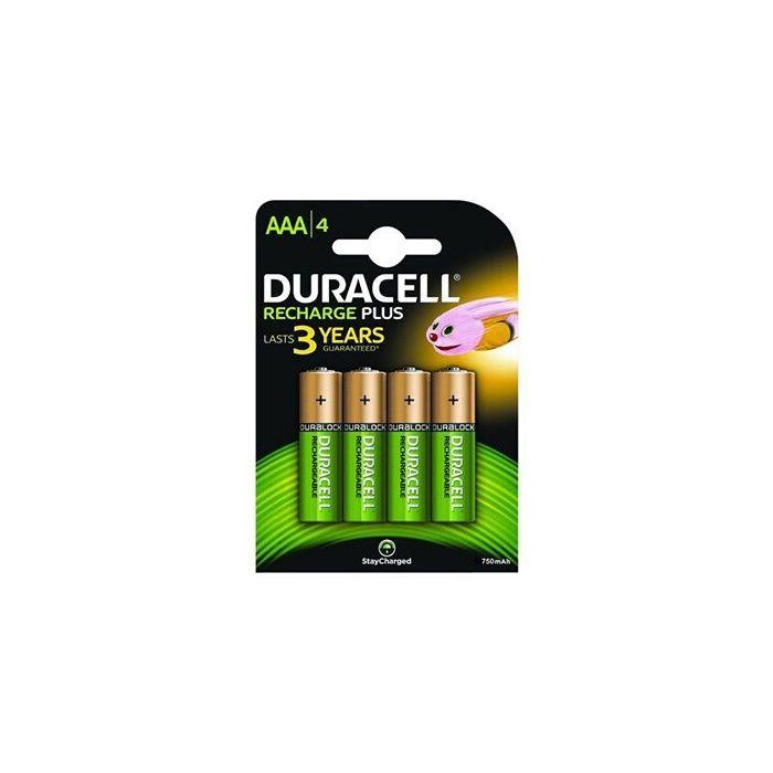 Duracell lot de 4 piles rcr plus 750 mah aaa