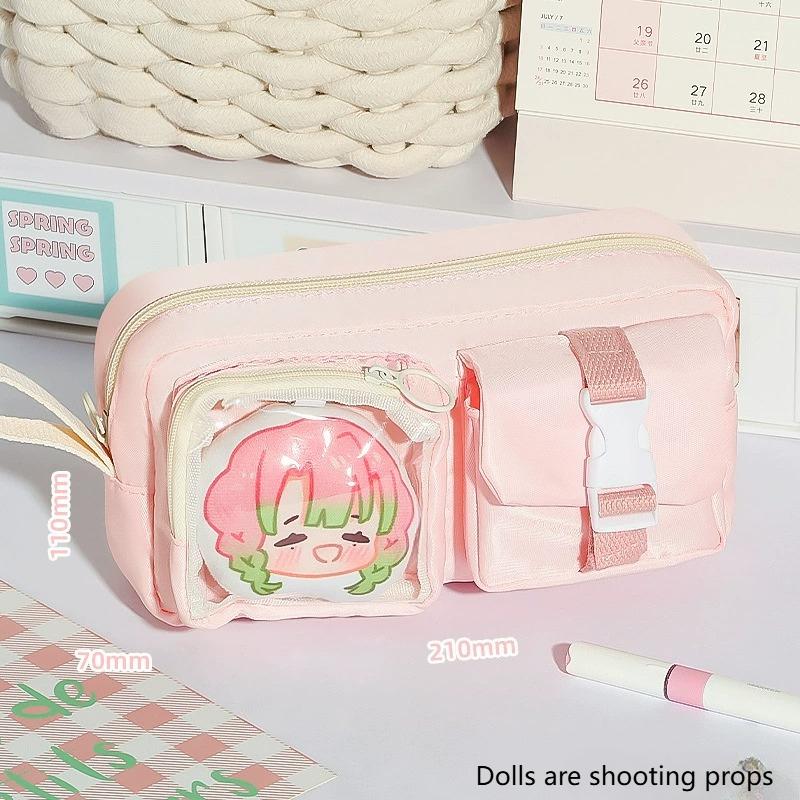 Japanese Ins Style Ita Bag Pencil Case Cute Candy Pouch for Badge Display,Portable Kawaii Cosmetic Bag Stationery Organizer