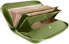 Women's Garçon Wallet Cowhide Long Wallet Receipt and Coin Sorting Box-Type Coin-Through Large Capacity (Olive)