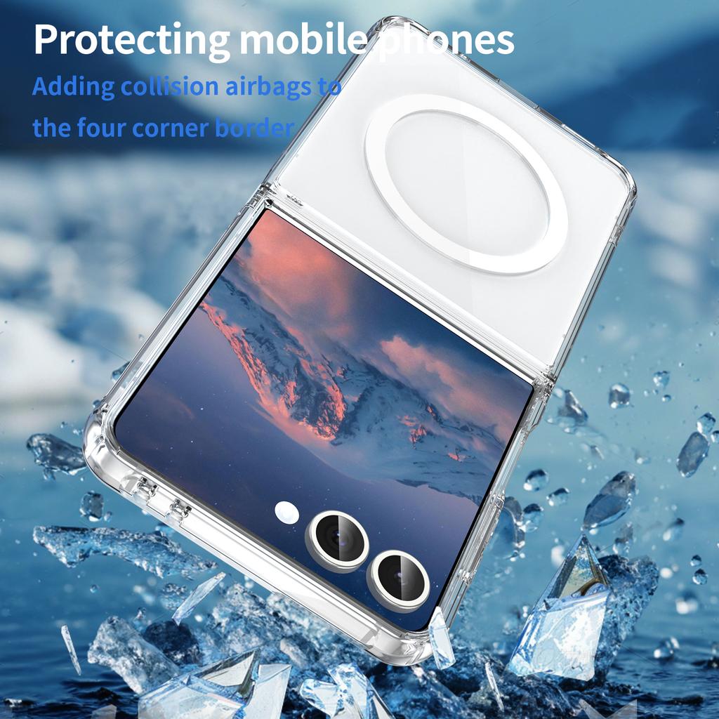 Samsung Galaxy Z Flip 7 Clear Phone Case,Non-Yellowing Magnetic Phone Case for Samsung Galaxy Z Flip 7