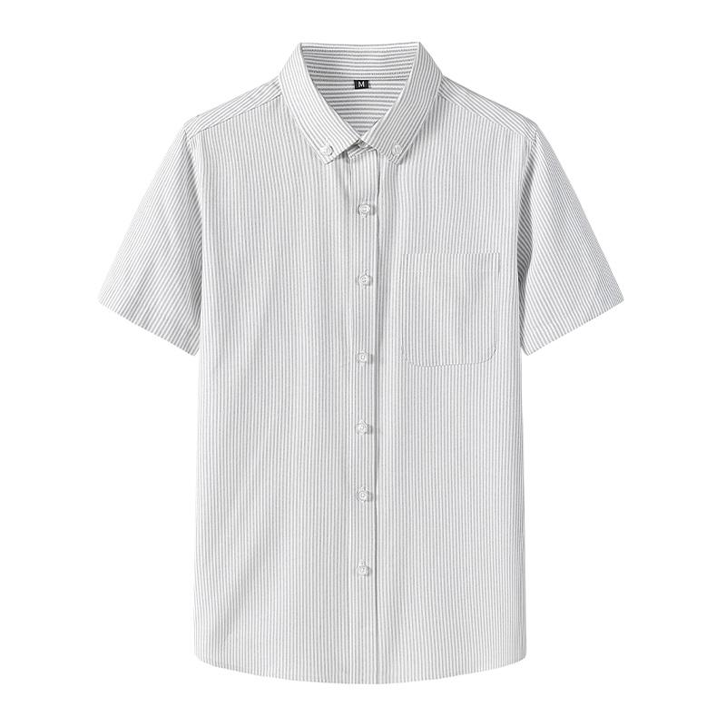 Мужская рубашка, Однотонная рубашка, Рубашка с коротким рукавом в стиле Business Casual 2XL серый