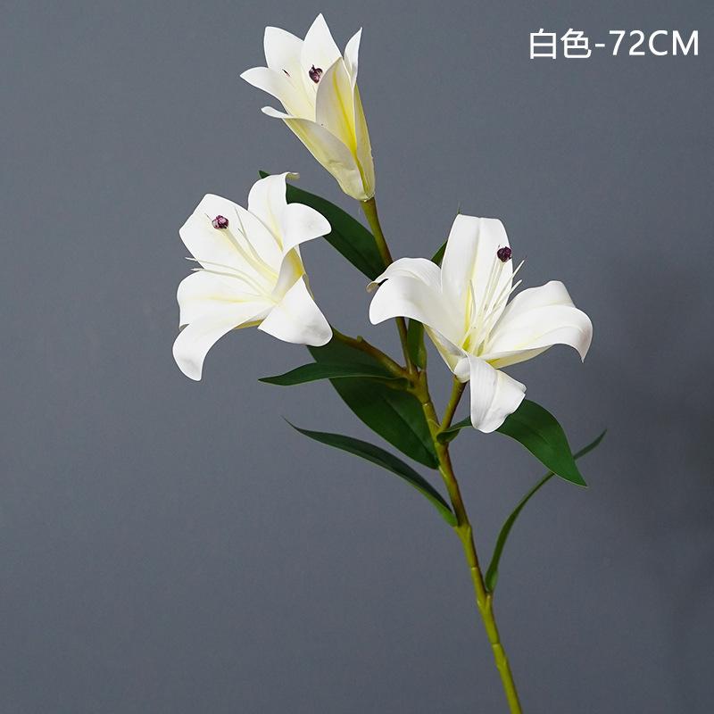 New high-luxury 3D small lily simulation flower, light luxury home decoration 3 lilies