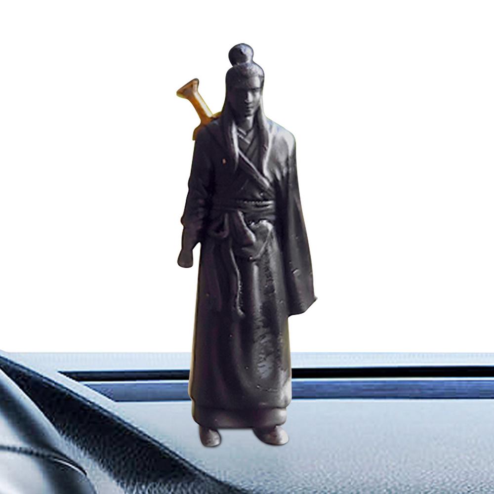 Figures Bonsai Sculpture Resin Character Statue Landscape Bonsai Knight-Errant Miniature Sculpture For Cars Aquarium Offices