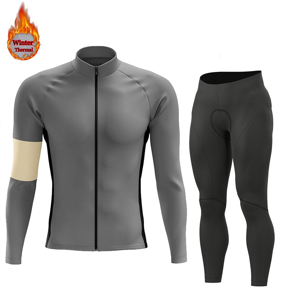 2026 Winter Warm Men Winter Jacket Racing Cycling Long Sleeves Jersey Set Warm Thermal Fleece Bike Jersey Outdoor Road Bike Cycling Clothing