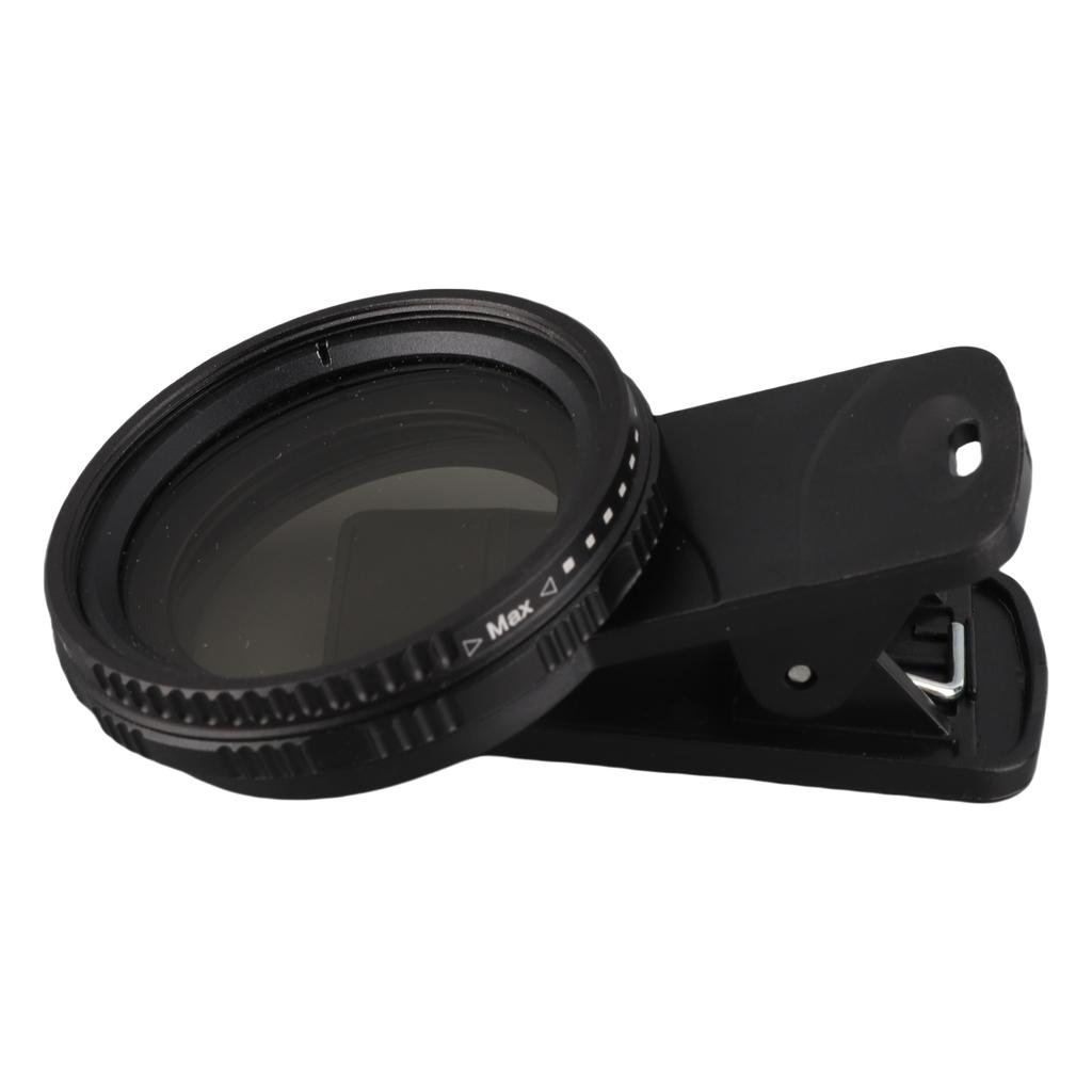 37MM Professional Clip On Phone Filter Lens ND2 400 Adjustable Neutral Density Filter with Phone Clip Lens Protector