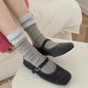 Women's Thickened Warm Stripe Color Collision Tube Stack Socks