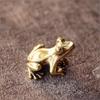 Messing Frosch Statue Ornament Retro Tierfiguren Teetier Schreibtisch Haus Büro Dekor Mini Mikro Garten Landschaftsgestaltung Dekoration