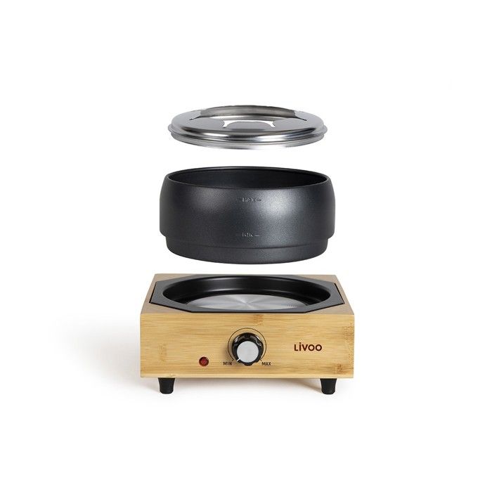 Appareil à fondue électrique - LIVOO - DOC287 - 800W - 2L - 8 personnes - Thermostat ajustable - Caquelon antiadhésif sans PFAS