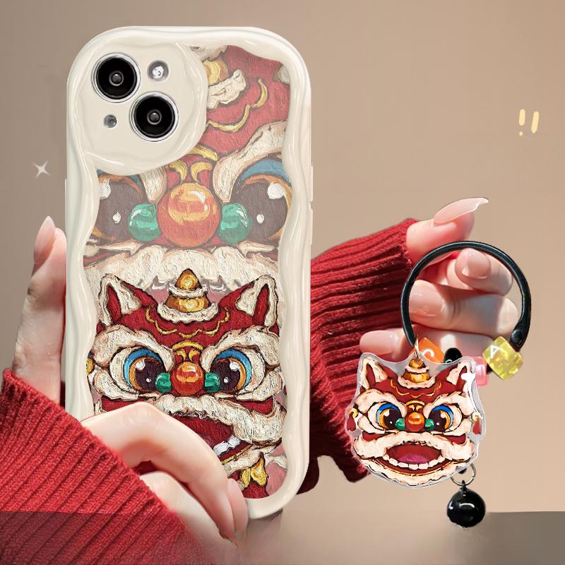 Anwendbar auf Apple 15 Handyhülle IPhone 14 Promax Textur Löwe Hängeanhänger 13/12 Silikon Sturzsicher 11/xr